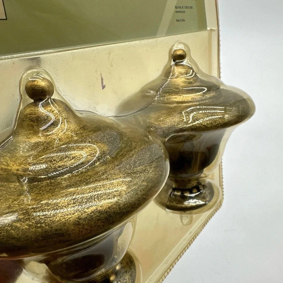 Kirsch Designer Metals Flower Petal Finials  1 3/8" Pole Gilded Bronze Set Of 2 - Picture 4 of 4